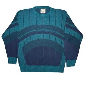 Vintage 90s Towne by London Fog knit green sweater